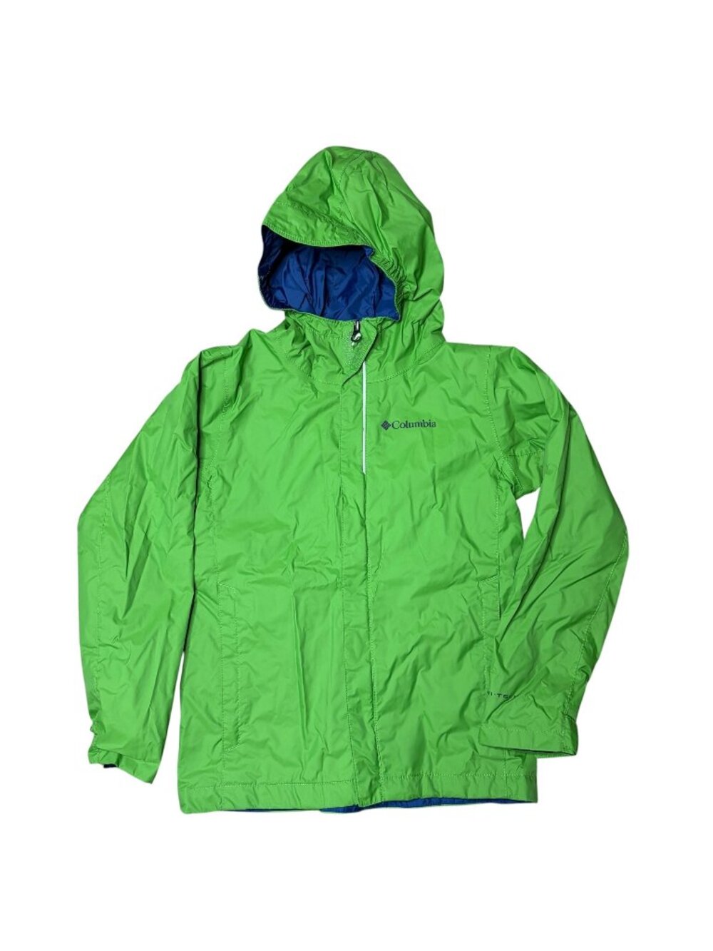 Columbia Rain Jacket Youth Size Small 8 Green and blue